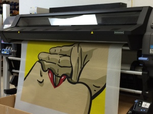 Printing the graphics on our Wide Format HP Latex. Gorgeous color!